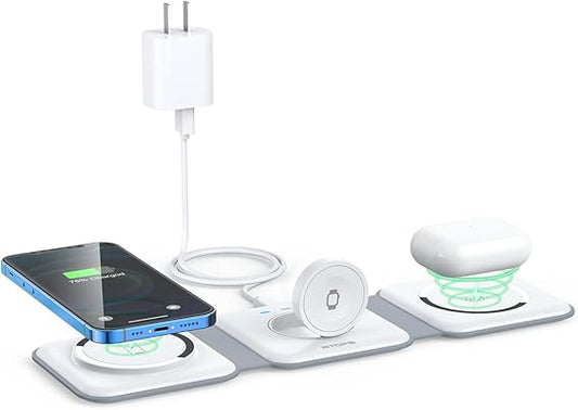 3-in-1 Magnetic Foldable Wireless Charger | Fast Charging Dock for iPhone, Apple Watch & AirPods