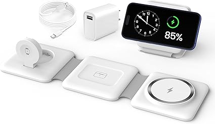 3-in-1 Magnetic Foldable Wireless Charger | Fast Charging Dock for iPhone, Apple Watch & AirPods